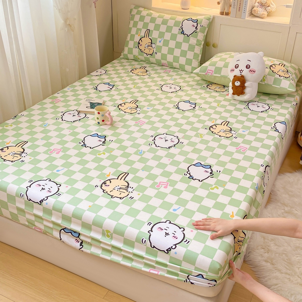 91家纺网 家纺一手货源 找家纺 博雅2025春夏新款吉伊卡哇大版全棉纯棉单品床笠床笠单件单床笠 音乐吉伊卡哇