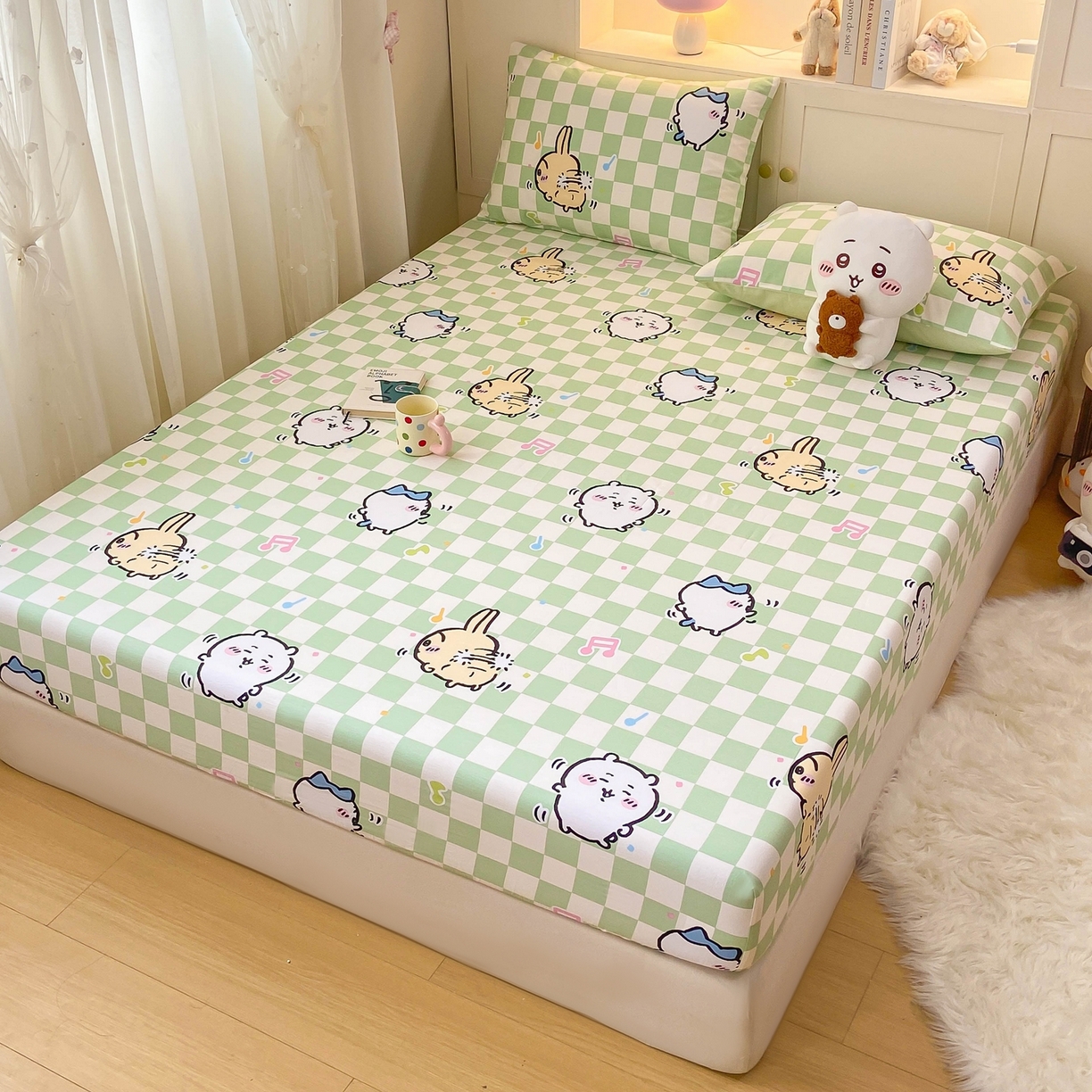 91家纺网 家纺一手货源 找家纺 博雅2025春夏新款吉伊卡哇大版全棉纯棉单品床笠床笠单件单床笠 音乐吉伊卡哇