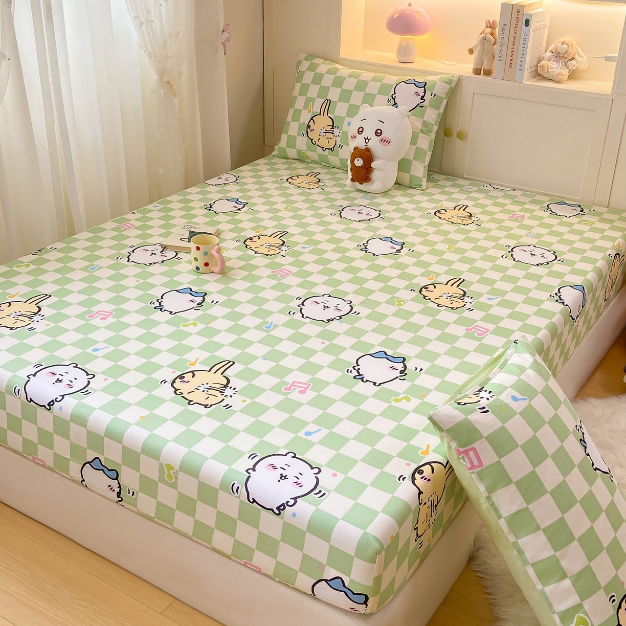 91家纺网 家纺一手货源 找家纺 博雅2025春夏新款吉伊卡哇大版全棉纯棉单品床笠床笠单件单床笠 音乐吉伊卡哇