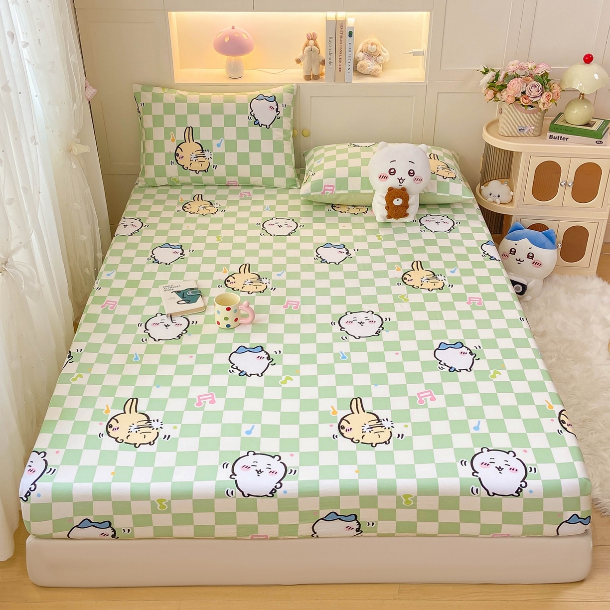 博雅2025春夏新款吉伊卡哇大版全棉纯棉单品床笠床笠单件单床笠 音乐吉伊卡哇