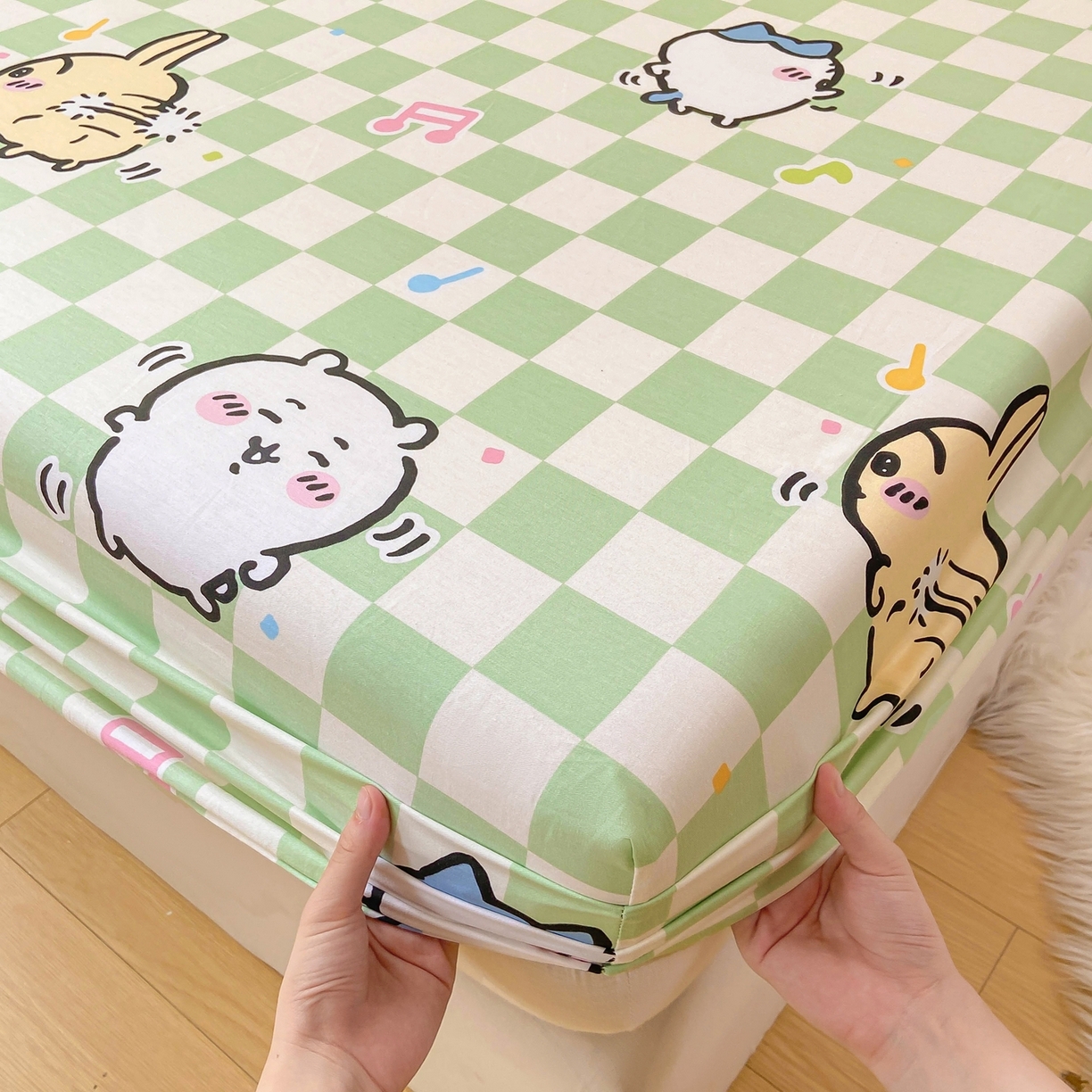 91家纺网 家纺一手货源 找家纺 博雅2025春夏新款吉伊卡哇大版全棉纯棉单品床笠床笠单件单床笠 音乐吉伊卡哇