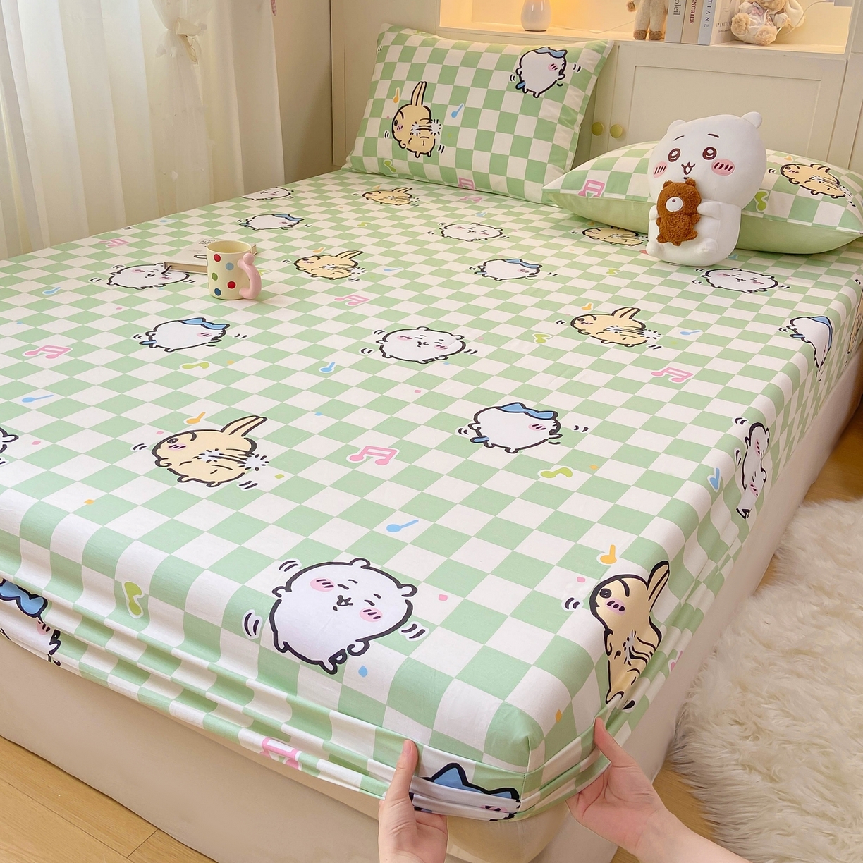 91家纺网 家纺一手货源 找家纺 博雅2025春夏新款吉伊卡哇大版全棉纯棉单品床笠床笠单件单床笠 音乐吉伊卡哇