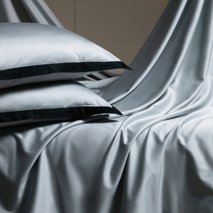 91家纺网 家纺一手货源 找家纺 佳汐蓝家纺 2025新款亲肤舒适100支长绒棉小拼角四件套-轻奢 轻奢-雪涧蓝