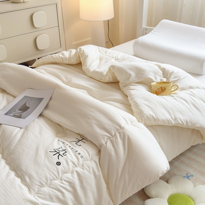 91家纺网 家纺一手货源 找家纺 （总）居易简 2025新款学生宿舍被无染原棉学生季大豆被春秋被冬被被子被芯