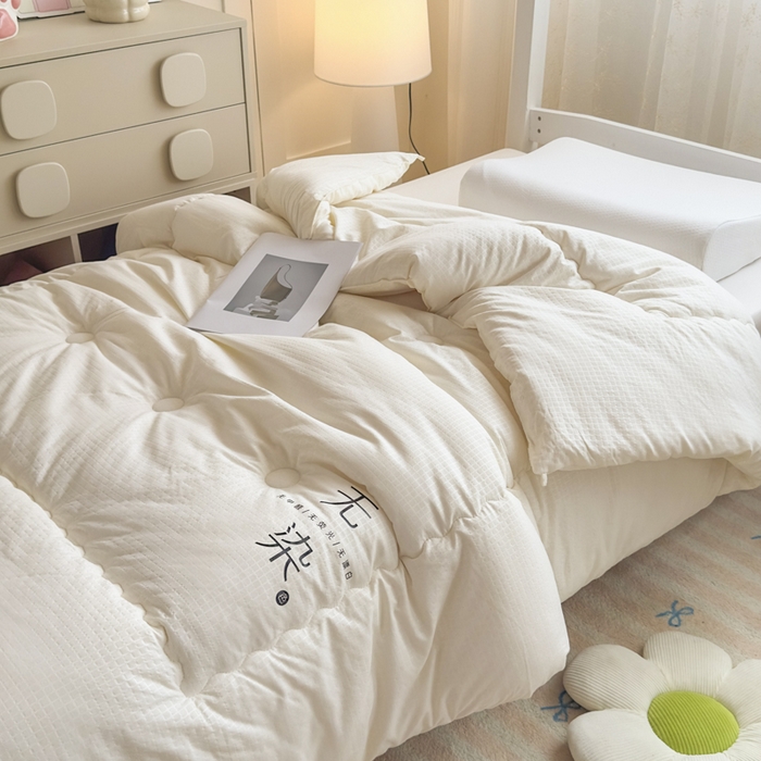 91家纺网 家纺一手货源 找家纺 （总）居易简 2025新款学生宿舍被无染原棉学生季大豆被春秋被冬被被子被芯