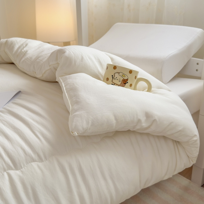 91家纺网 家纺一手货源 找家纺 居易简 2025新款学生宿舍被无染原棉学生季大豆纤维春秋被冬被 被子被芯 原棉-白