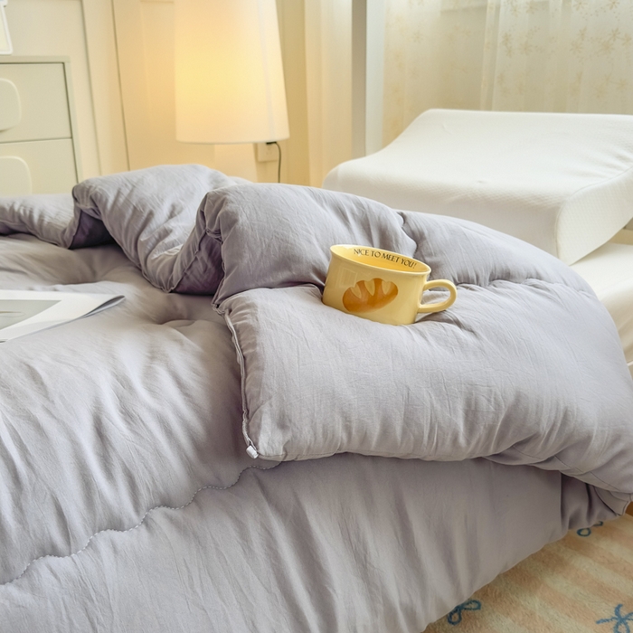 91家纺网 家纺一手货源 找家纺 居易简 2025新款学生宿舍被无染原棉学生季大豆纤维春秋被冬被 被子被芯 原棉-灰