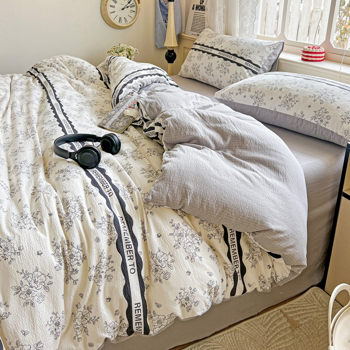 91家纺网 家纺一手货源 找家纺 典曼家纺 2025新款云感皱皱双层纱四件套-简单款 赫本娜