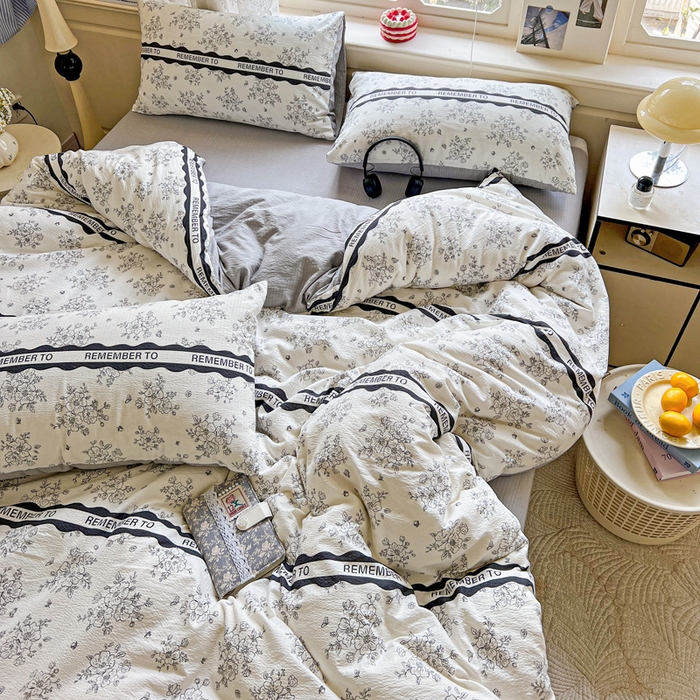 91家纺网 家纺一手货源 找家纺 典曼家纺 2025新款云感皱皱双层纱四件套-简单款 赫本娜