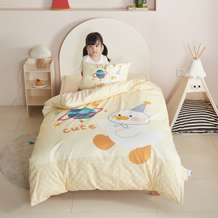 91家纺网 家纺一手货源 找家纺 （总）荷马之梦 2025新款学院系列—A类32s水洗棉贴布绣原创卡通拼接儿童幼儿园套件