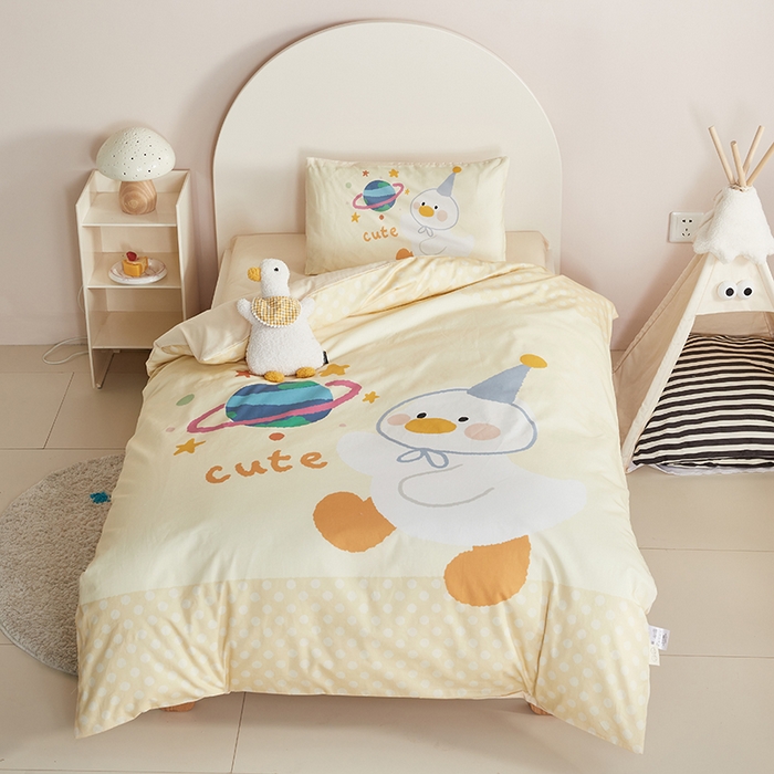 荷马之梦 2025新款学院系列—A类32s水洗棉贴布绣原创卡通拼接儿童幼儿园套件星球鸭