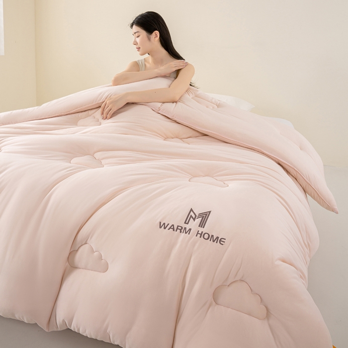 91家纺网 家纺一手货源 找家纺 憨豆家纺 2026新款针织棉云朵被星球深睡眠秋冬保暖被子春秋被云柔大豆被冬被四季被芯（含买家秀） 深睡眠-雾橘粉