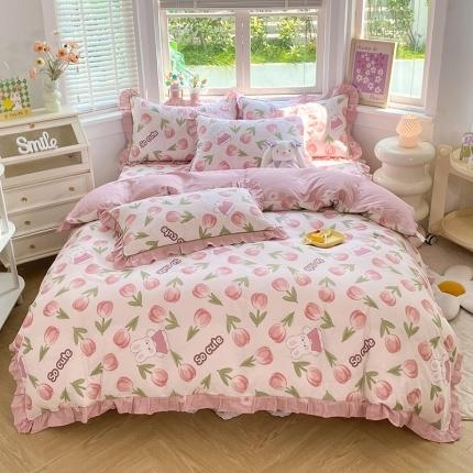 91家纺网 家纺一手货源 找家纺 （总）美达家纺 2025新款韩版全棉四件套单品系列 床单款四件套