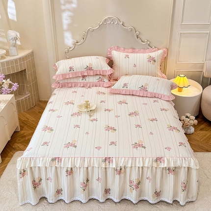 91家纺网 家纺一手货源 找家纺 （总）美达 2025新款韩版全棉四件套单品系列-单床裙