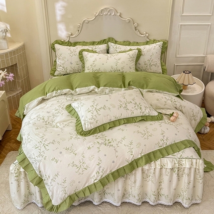 91家纺网 家纺一手货源 找家纺 （总）美达 2025新款韩版全棉四件套单品系列-床裙四件套