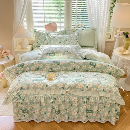 91家纺网 家纺一手货源 找家纺 （总）美达 2025新款韩版全棉四件套单品系列-床裙四件套