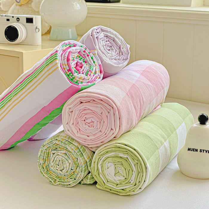 91家纺网 家纺一手货源 找家纺 繁花家居 2025软爆高克重水洗棉床单床笠单件 学生季跑量款 组合图仅供展示