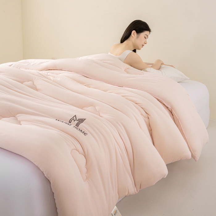 91家纺网 家纺一手货源 找家纺 憨豆家纺 2026新款针织棉云朵被星球深睡眠秋冬保暖被子春秋被云柔大豆被冬被四季被芯（含买家秀） 深睡眠-雾橘粉