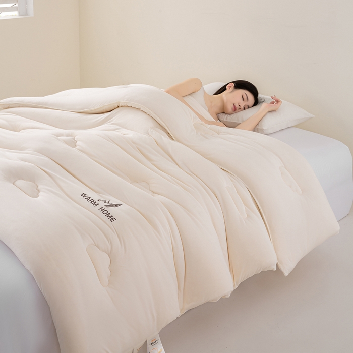 91家纺网 家纺一手货源 找家纺 憨豆家纺 2026新款针织棉云朵被星球深睡眠秋冬保暖被子春秋被云柔大豆被冬被四季被芯（含买家秀） 深睡眠-云朵白