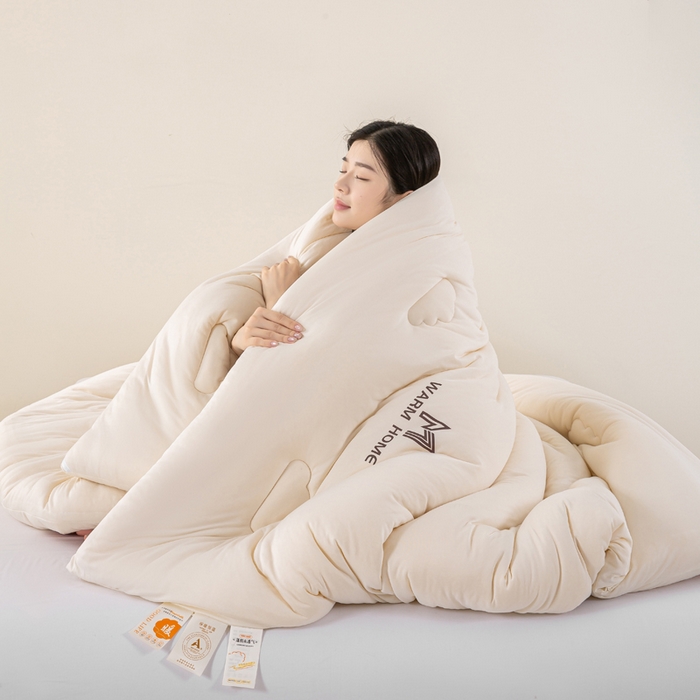 91家纺网 家纺一手货源 找家纺 憨豆家纺 2026新款针织棉云朵被星球深睡眠秋冬保暖被子春秋被云柔大豆被冬被四季被芯（含买家秀） 深睡眠-云朵白