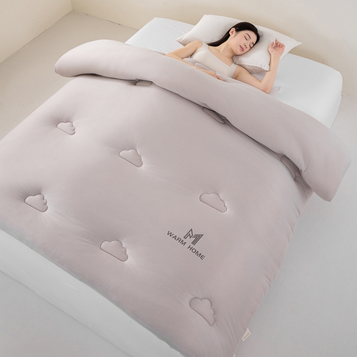 91家纺网 家纺一手货源 找家纺 憨豆家纺 2026新款针织棉云朵被星球深睡眠秋冬保暖被子春秋被云柔大豆被冬被四季被芯（含买家秀） 深睡眠-青空灰