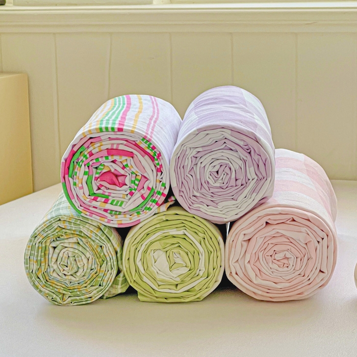 91家纺网 家纺一手货源 找家纺 繁花家居 2025软爆高克重水洗棉床单床笠单件 学生季跑量款 组合图仅供展示