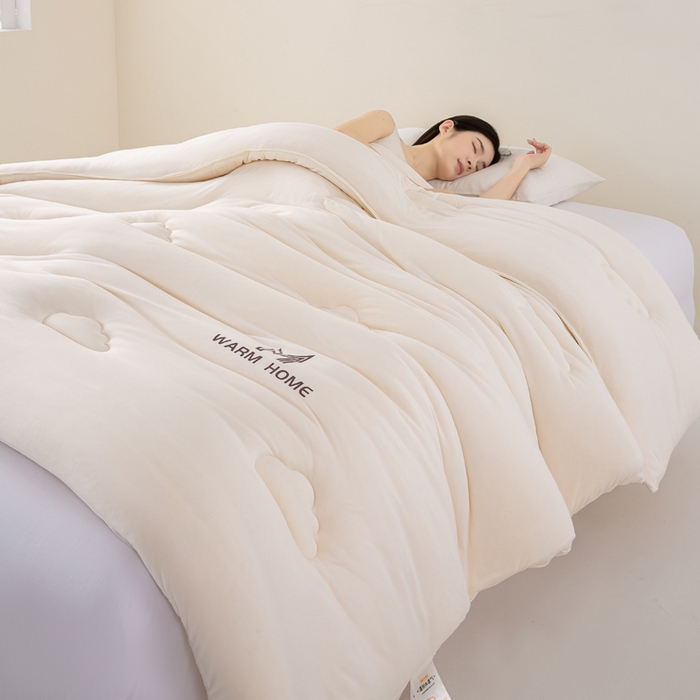 91家纺网 家纺一手货源 找家纺 憨豆家纺 2026新款针织棉云朵被星球深睡眠秋冬保暖被子春秋被云柔大豆被冬被四季被芯（含买家秀） 深睡眠-云朵白