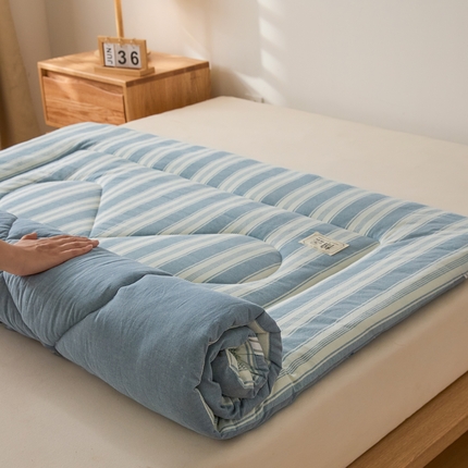 爱屋及屋 2025新款无印风四季款棉花床垫 左岸蓝