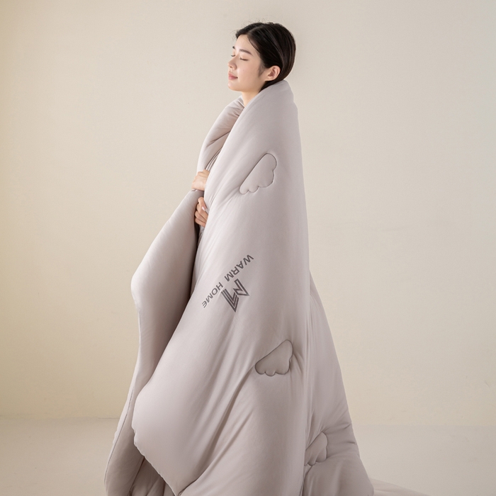 91家纺网 家纺一手货源 找家纺 憨豆家纺 2026新款针织棉云朵被星球深睡眠秋冬保暖被子春秋被云柔大豆被冬被四季被芯（含买家秀） 深睡眠-青空灰