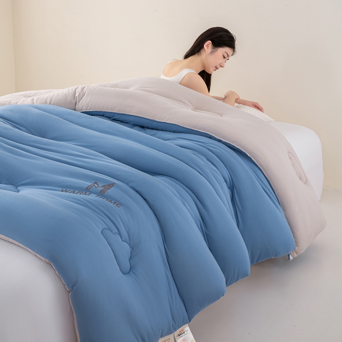 91家纺网 家纺一手货源 找家纺 憨豆家纺 2026新款针织棉云朵被星球深睡眠秋冬保暖被子春秋被云柔大豆被冬被四季被芯（含买家秀） 深睡眠-深山蓝