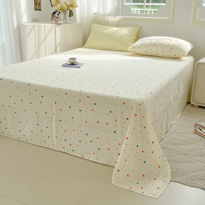 91家纺网 家纺一手货源 找家纺 繁花家居 2025软爆高克重水洗棉床单床笠单件 学生季跑量款 奶盖波波