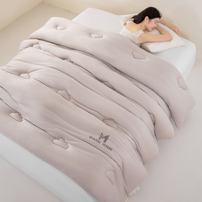 91家纺网 家纺一手货源 找家纺 憨豆家纺 2026新款针织棉云朵被星球深睡眠秋冬保暖被子春秋被云柔大豆被冬被四季被芯（含买家秀） 深睡眠-青空灰