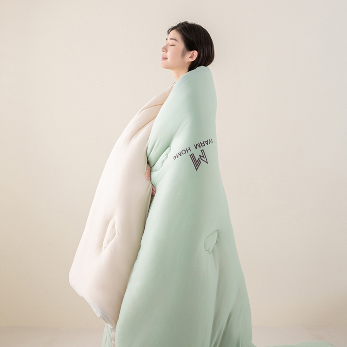 91家纺网 家纺一手货源 找家纺 憨豆家纺 2026新款针织棉云朵被星球深睡眠秋冬保暖被子春秋被云柔大豆被冬被四季被芯（含买家秀） 深睡眠-山野青