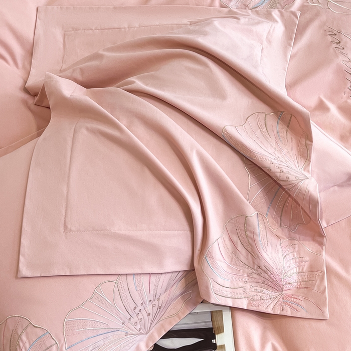 91家纺网 家纺一手货源 找家纺 桃园 2025新款纯棉全棉长绒棉磨毛四件套不掉毛-华尔兹 （高端礼盒） 华尔兹-豆沙