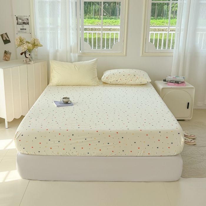 91家纺网 家纺一手货源 找家纺 繁花家居 2025软爆高克重水洗棉床单床笠单件 学生季跑量款 奶盖波波