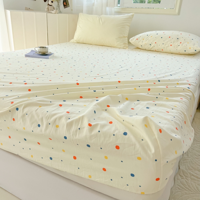 91家纺网 家纺一手货源 找家纺 繁花家居 2025软爆高克重水洗棉床单床笠单件 学生季跑量款 奶盖波波