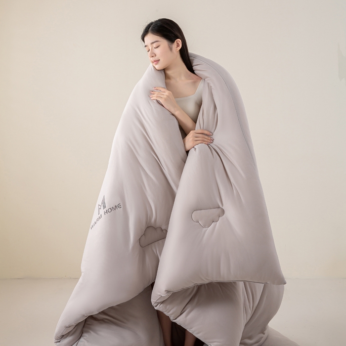 91家纺网 家纺一手货源 找家纺 憨豆家纺 2026新款针织棉云朵被星球深睡眠秋冬保暖被子春秋被云柔大豆被冬被四季被芯（含买家秀） 深睡眠-青空灰