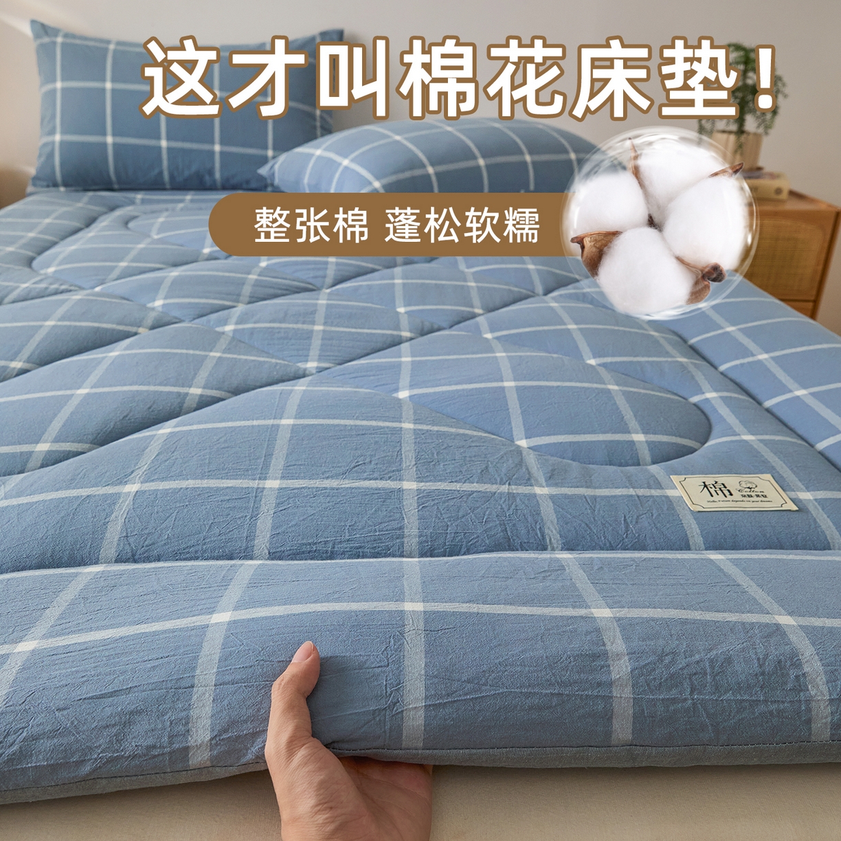 91家纺网 家纺一手货源 找家纺 （总）爱屋及屋 2025新款无印风四季款棉花床垫子学生宿舍床褥垫被出租屋铺底软垫