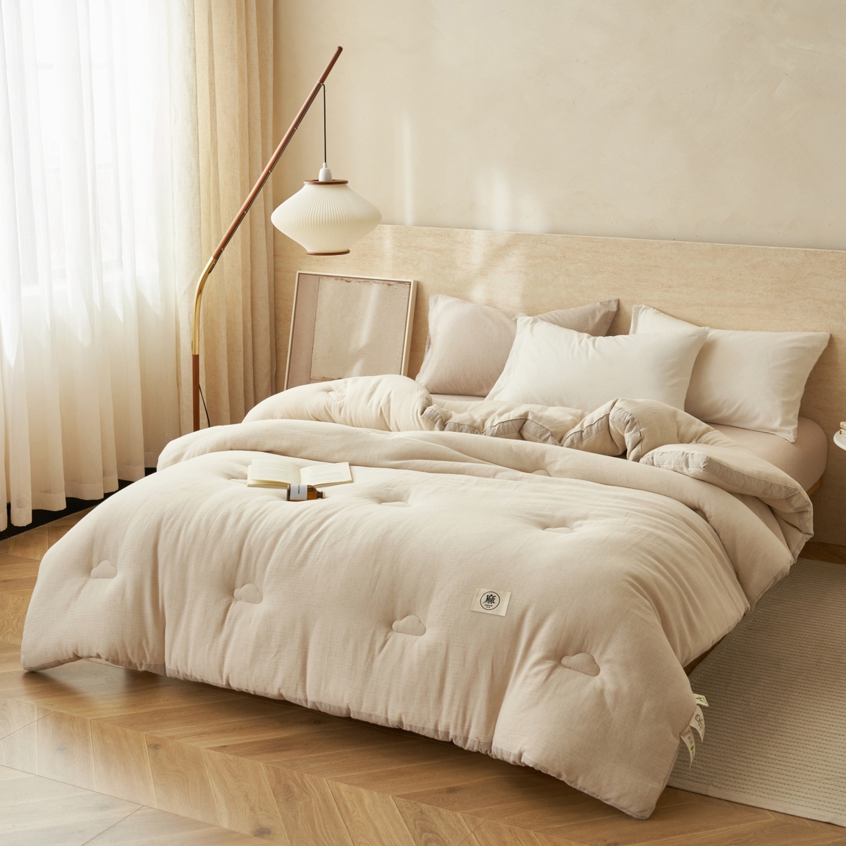 91家纺网 家纺一手货源 找家纺 （总）恬思语家纺 2025秋冬新品棉麻立体大豆冬被