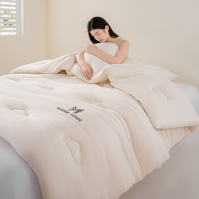 91家纺网 家纺一手货源 找家纺 憨豆家纺 2026新款针织棉云朵被星球深睡眠秋冬保暖被子春秋被云柔大豆被冬被四季被芯（含买家秀） 深睡眠-云朵白