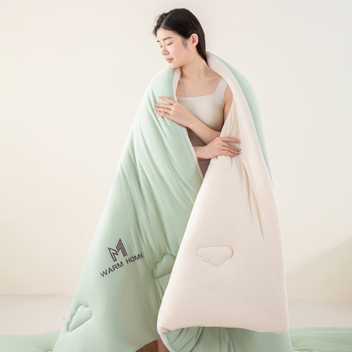 91家纺网 家纺一手货源 找家纺 憨豆家纺 2026新款针织棉云朵被星球深睡眠秋冬保暖被子春秋被云柔大豆被冬被四季被芯（含买家秀） 深睡眠-山野青