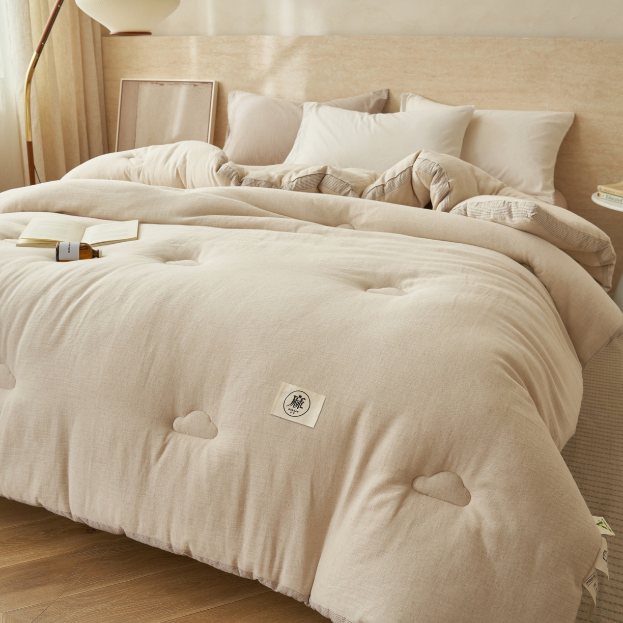 91家纺网 家纺一手货源 找家纺 （总）恬思语家纺 2025秋冬新品棉麻立体大豆冬被