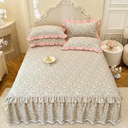 91家纺网 家纺一手货源 找家纺 （总）美达 2025新款韩版全棉四件套单品系列-单床裙