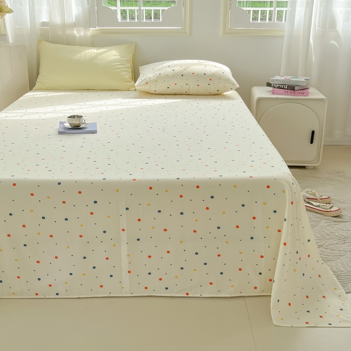 91家纺网 家纺一手货源 找家纺 繁花家居 2025软爆高克重水洗棉床单床笠单件 学生季跑量款 奶盖波波