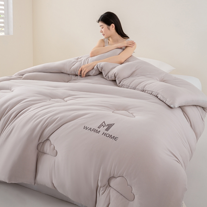 91家纺网 家纺一手货源 找家纺 憨豆家纺 2026新款针织棉云朵被星球深睡眠秋冬保暖被子春秋被云柔大豆被冬被四季被芯（含买家秀） 深睡眠-青空灰