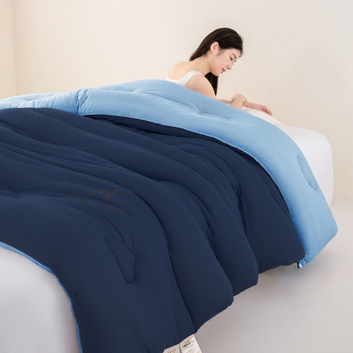 91家纺网 家纺一手货源 找家纺 憨豆家纺 2026新款针织棉云朵被星球深睡眠秋冬保暖被子春秋被云柔大豆被冬被四季被芯（含买家秀） 深睡眠-湖水蓝