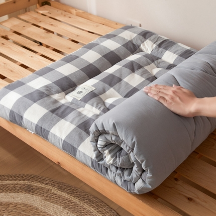 爱屋及屋 2025款无印风学生棉花床垫 灰中格