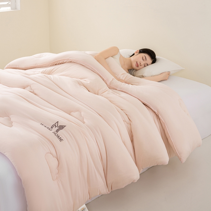 91家纺网 家纺一手货源 找家纺 憨豆家纺 2026新款针织棉云朵被星球深睡眠秋冬保暖被子春秋被云柔大豆被冬被四季被芯（含买家秀） 深睡眠-雾橘粉