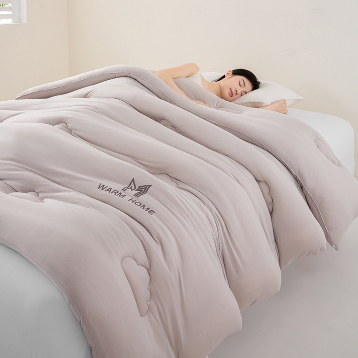 91家纺网 家纺一手货源 找家纺 憨豆家纺 2026新款针织棉云朵被星球深睡眠秋冬保暖被子春秋被云柔大豆被冬被四季被芯（含买家秀） 深睡眠-青空灰