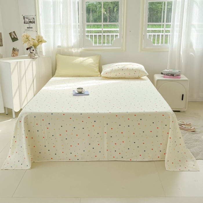 91家纺网 家纺一手货源 找家纺 繁花家居 2025软爆高克重水洗棉床单床笠单件 学生季跑量款 奶盖波波